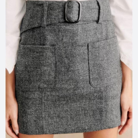 Sezane Gillie Skirt - Charcoal Gray Size FR 44/US 12 - 100% Virgin Wool - Picture 2 of 11